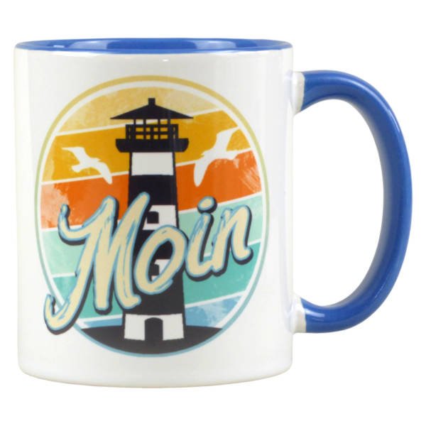 Schöne maritime Kaffeetasse ‚Moin‘ im Vintage Design