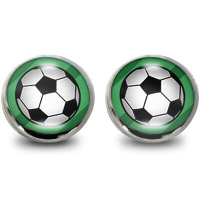 Fussball Ohrringe / Ohrstecker 12 mm aus Edelstahl