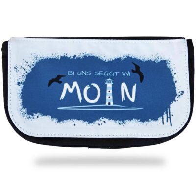 Schöne maritime kleine Tasche für Kosmetik mit Moin Motiv