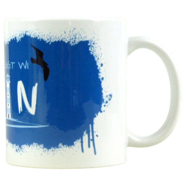 Tasse mit norddeutschem Motiv und Spruch