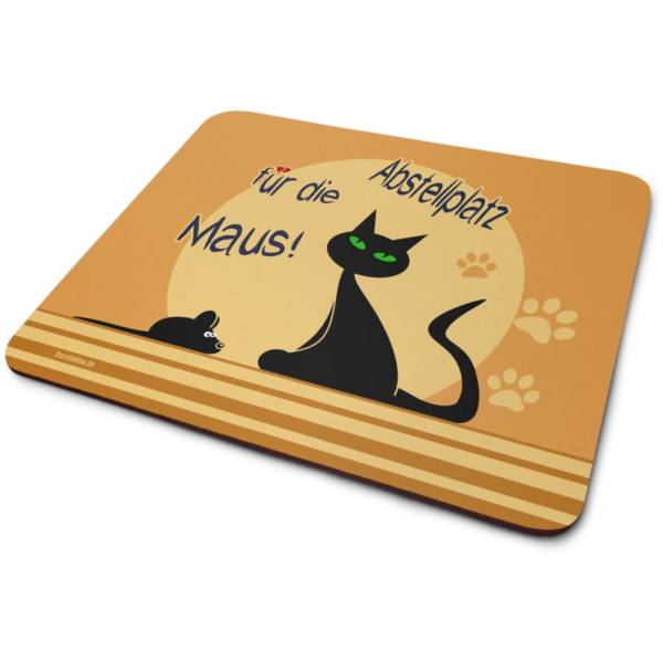 Mousepad mit Katzen Motiv ‚Abstellplatz für die Maus‘ für Katzenmamas oder Katzenpapas