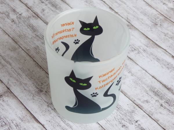 Teelichthalter mit Katzenmotiv