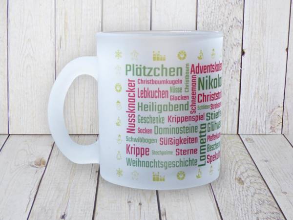 Weihnachten Schlagwort Wolke Tasse