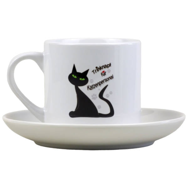 Espressotasse mit Katze und witzigem Spruch