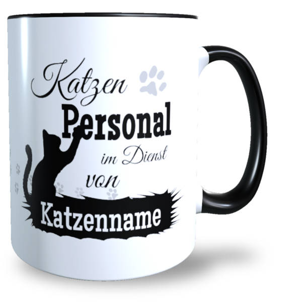 Personalisierte Katzen Tasse mit Katzenmotiv und lustigem Spruch