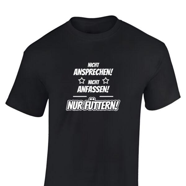 Lustiges schwarzes Baumwoll Motiv-Shirt für Herren mit Statement
