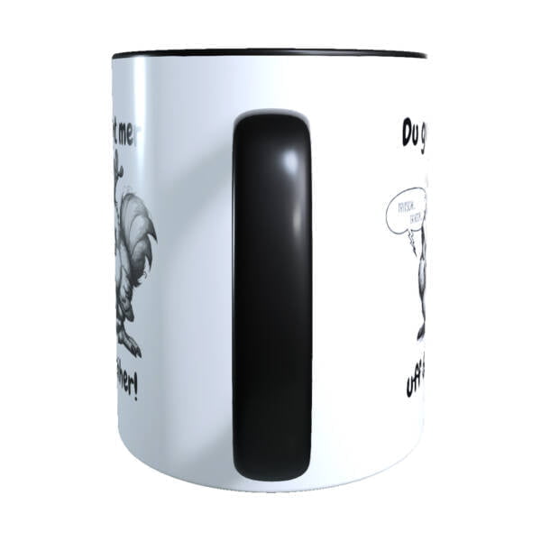 Pfalz Elwetritsch Kaffee Tasse mit Spruch 'Du gehscht mer uff de Seiher!'