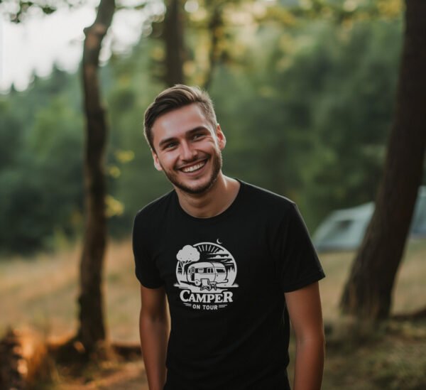 Herren Camping Shirt mit Spruch Camper on Tour