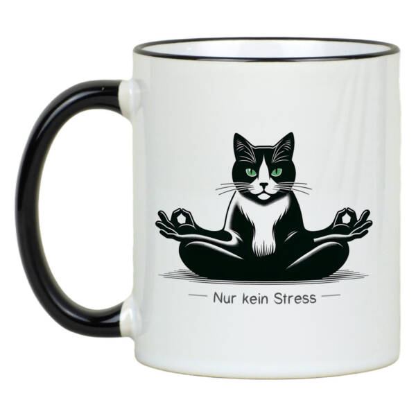 Keramiktasse mit Katzenmotiv