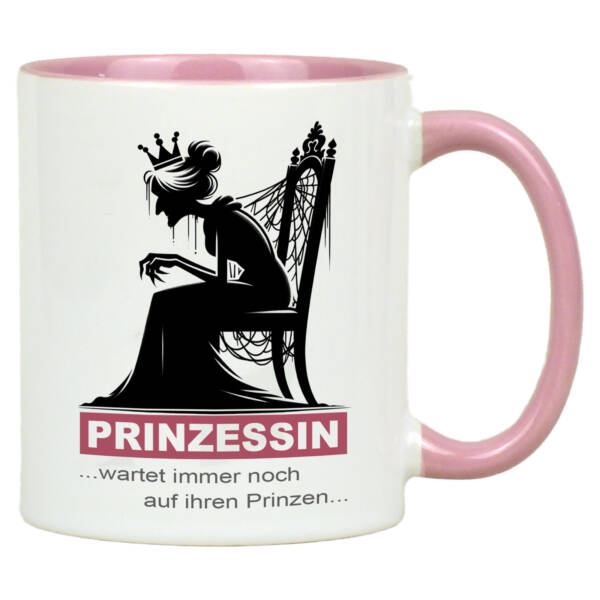 Prinzessin Tasse mit lustigem Spruch – Ironische Geschenktasse mit Humor, 330ml, Keramik, Rosa