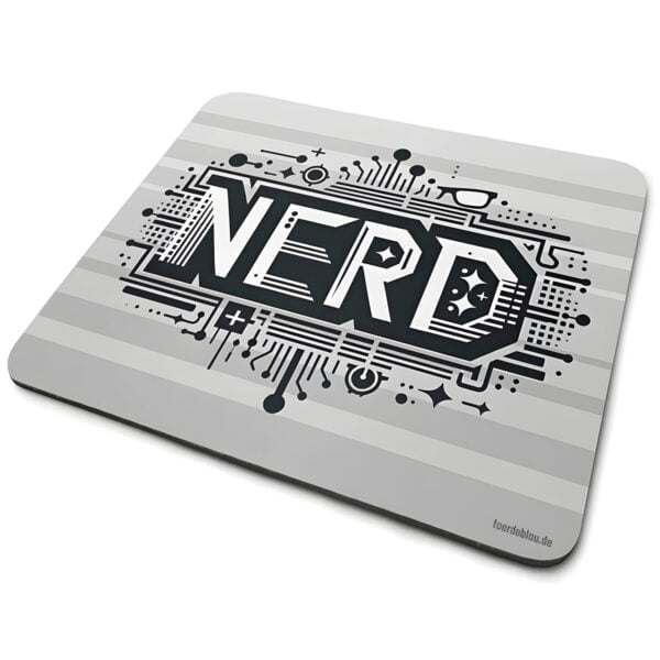 NERD Mauspad – Modernes Design, für Gaming und Büro – Geschenkidee für Nerds