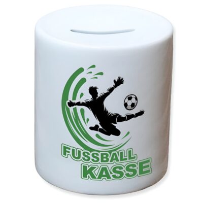 Spardose ‘Fussball Kasse’ – Ideal für Fußballfans, Robustes Sparschwein aus Keramik
