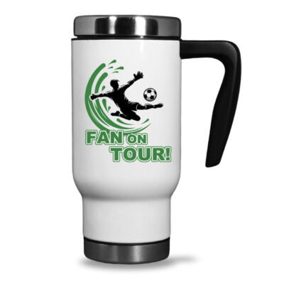 FAN on TOUR! Fußball-Thermobecher für Sportbegeisterte Fußballfans, Isolierbecher 470ml