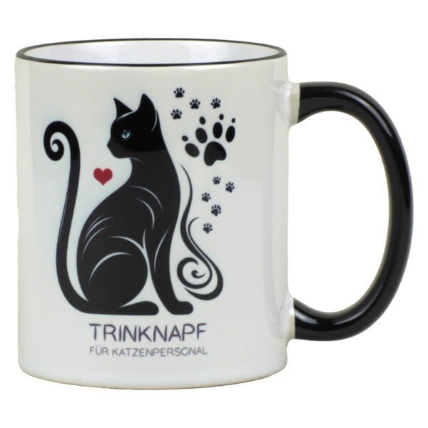 Katzenpersonal Keramiktasse – Tasse als Geschenk für Katzenliebhaber mit Spruch und Katzen-Motiv