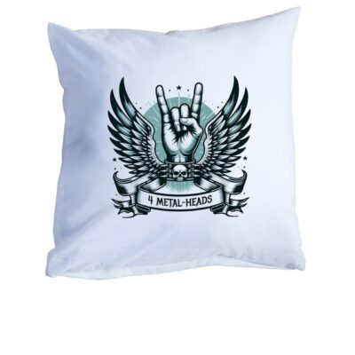 Heavy-Metal Deko Kissen ‘4 Metal-Heads’ als Dekoration, 40×40 cm