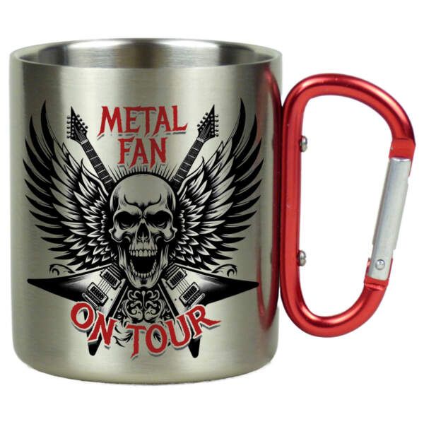 Heavy-Metal Tasse als Metalhead Geschenk mit Totenkopf-Design für Headbanger, 330ml