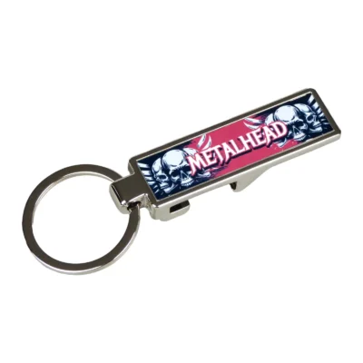 Schlüsselanhänger Geschenkidee für Metalheads mit Flaschenöffner aus Edelstahl, 57x17mm