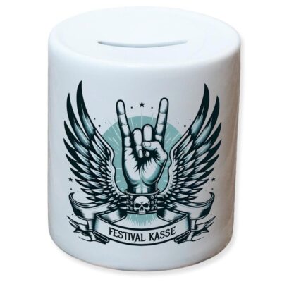 Spardose ‘Festival Kasse’ als Geschenk für Heavy-Metal Fans, 95x80mm