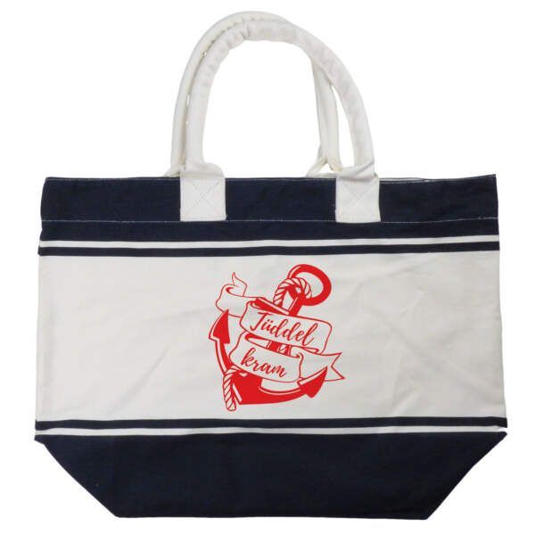 Strandtasche mit Anker-Motiv oder als maritimer Shopper, 53 x 36 x 19cm
