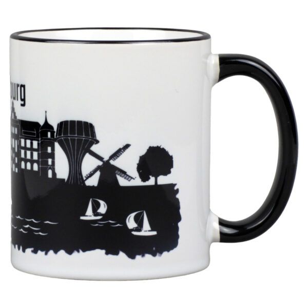 Flensburg Souvenir Tasse mit Skyline und Wahrzeichen