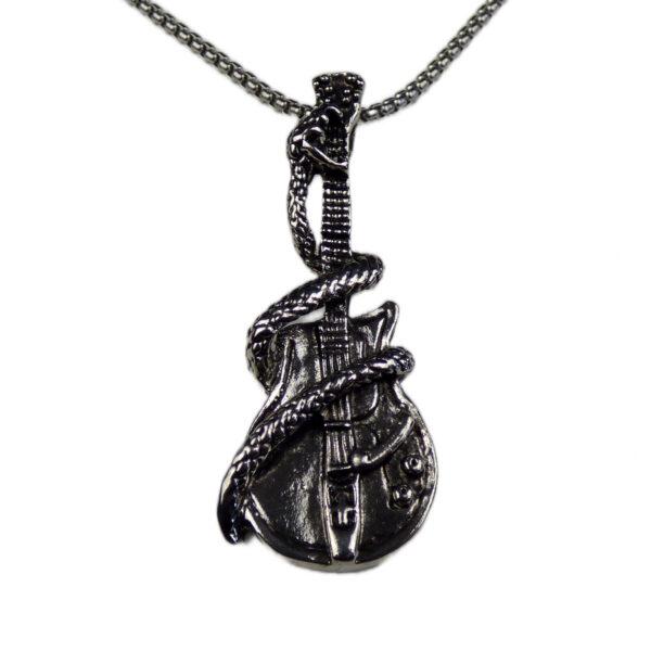 Heavy-Metal Schmuck Anhänger mit Gitarre und Schlange