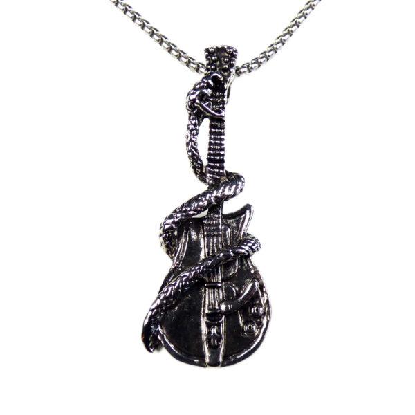 Schlangen Halskette aus Edelstahl, rockiger Schmuck, nicht nur als Geschenk für Gitarristen und Metalfans