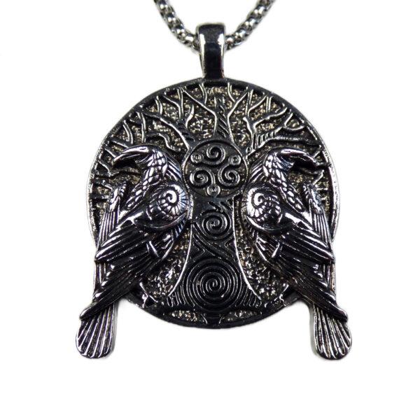 Wikinger Halskette mit Hugin und Munin Anhänger und Yggdrasil | Coole Geschenke für Wikinger Fans