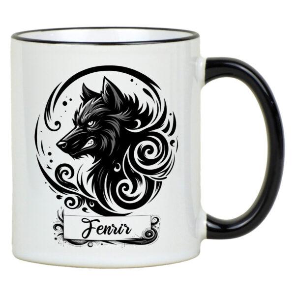 Der Fenriswolf – Fenrir als Motiv auf einer Tasse für nordische Mythologie und Wikinger Fans, 330ml