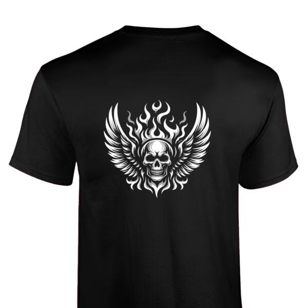 Heavy Metal T Shirt Herren mit Totenkopf | Cooles Geschenk für Metal Fan | Motiv auf dem Rücken | 100% Baumwolle