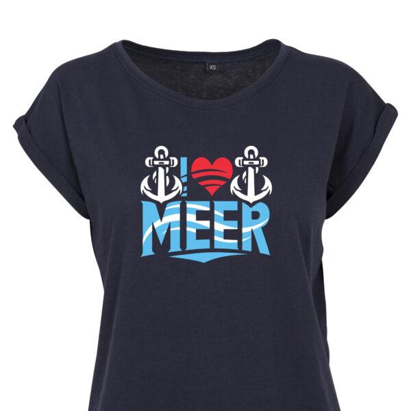 Sommer Shirt für Damen mit Meer Motiv für Meeresliebhaber im Anker Design, 100% Baumwolle, S bis 3XL