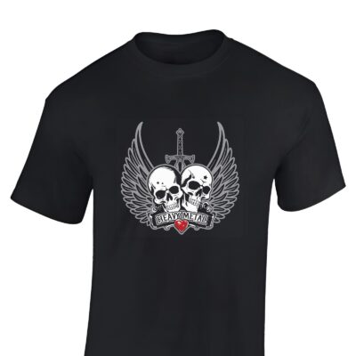 Metal Rock T Shirt für Herren | Cooles Totenkopf Design als Geschenk für Metal Fans | Schwarz | 100% Baumwolle